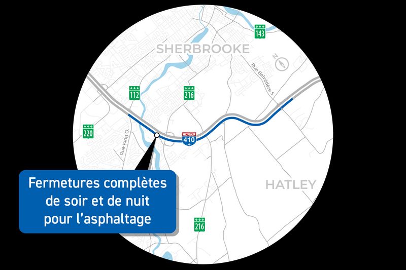 Entraves majeures sur l’autoroute 410 à Sherbrooke : des travaux de 9 semaines